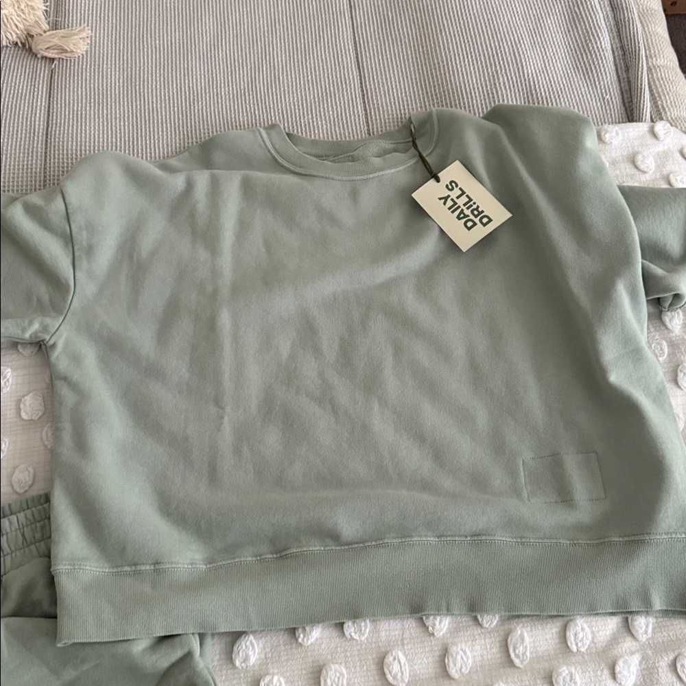 Women’s Sage Green Lounge Shorts - daily drills - Picture 4 of 4